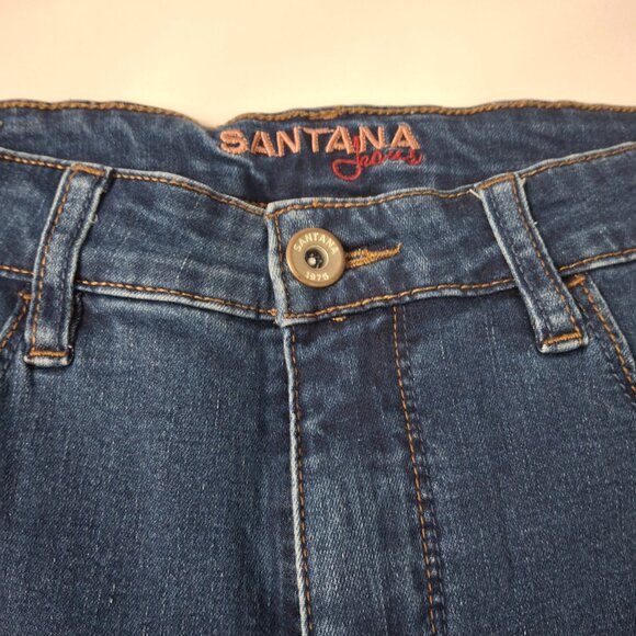 Vintage Womens Santana Mid Rise Straight Leg Jeans Size 10 Dark Blue Wash - Picture 8 of 15